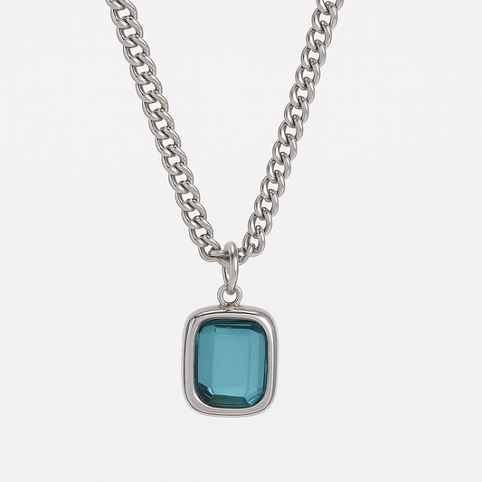 AQUAMARINE PENDANT (SILVER)