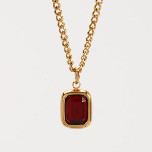 GARNET PENDANT (GOLD)