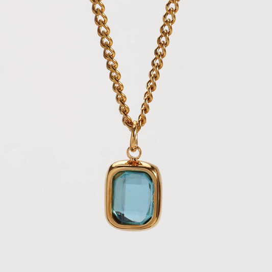 AQUAMARINE PENDANT (GOLD)